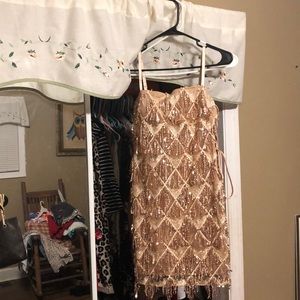 Gold sequin dress